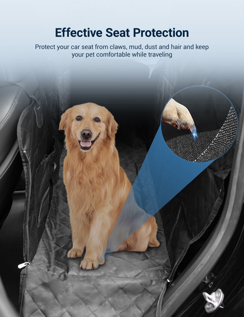 RideGuard™ protects your interior from fur, dirt, scratches, and spills while giving your dog a safer, more comfortable place to ride.